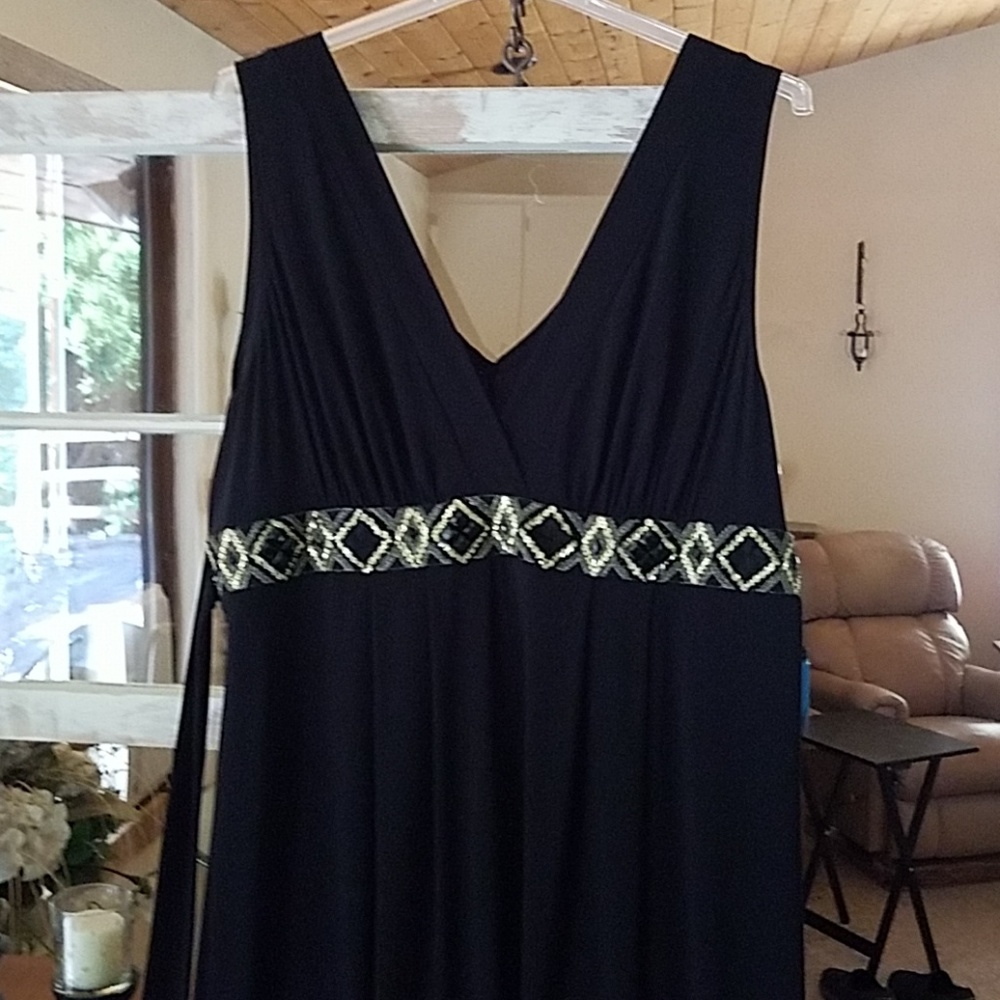 Semi Formal Embellished Black Maxi Dress